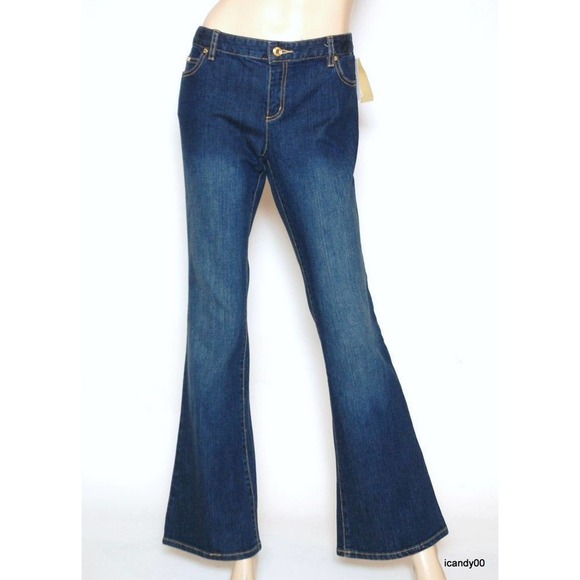 Michael Kors Stretch Cotton Flare Leg Jeans Pants Faded Medium Wash 4 Nwt $129 - Picture 1 of 7